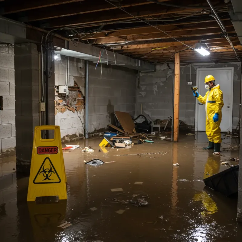 Flooded Basement Electrical Hazard in Tariffville, CT Property