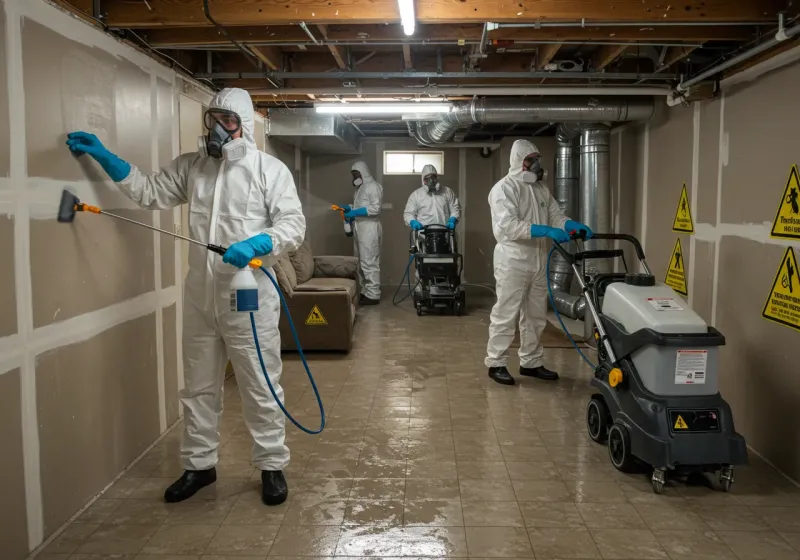 Basement Moisture Removal and Structural Drying process in Tariffville, CT